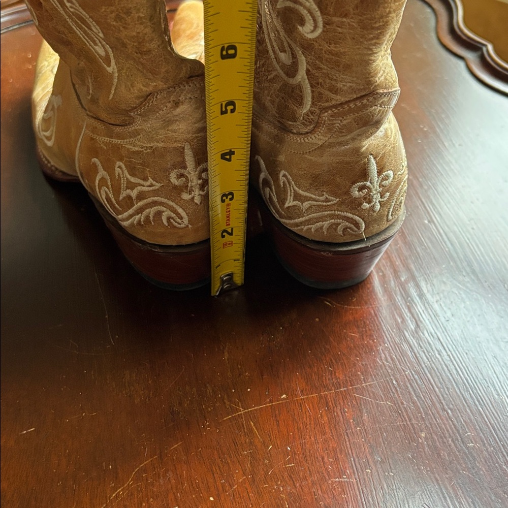 FERRINI Tan with cream Western Embroidery Women's Boots - Picture 9 of 9